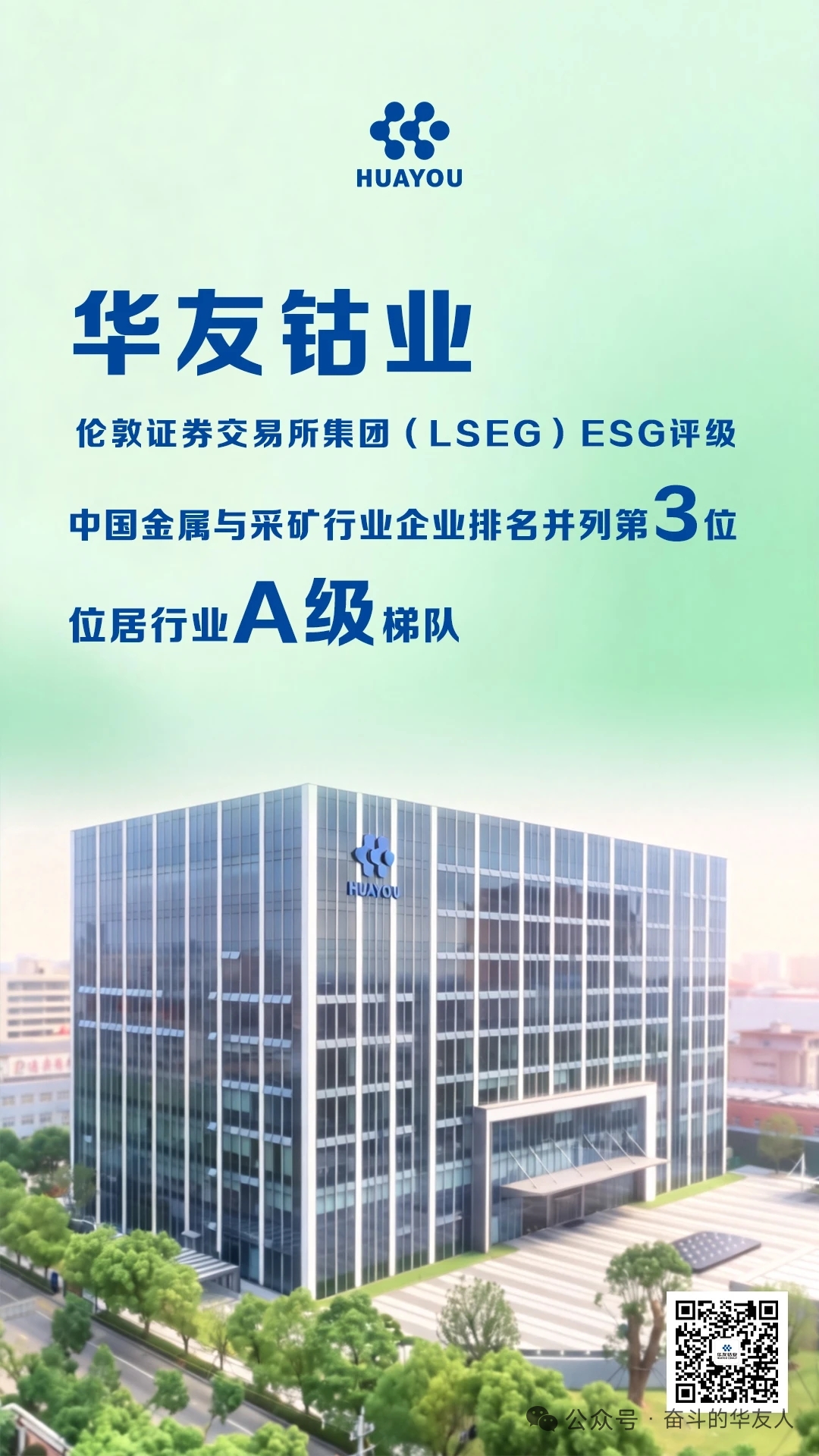 前三！华友钴业伦敦证券交易所的ESG评级进入行业A级梯队